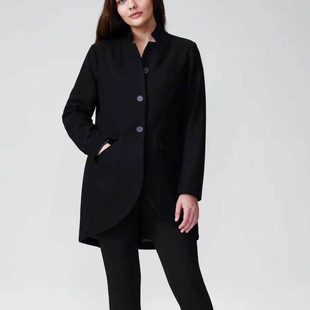Mid Length Stand Collar Wool Coat (Universal Standard Beas Coat)